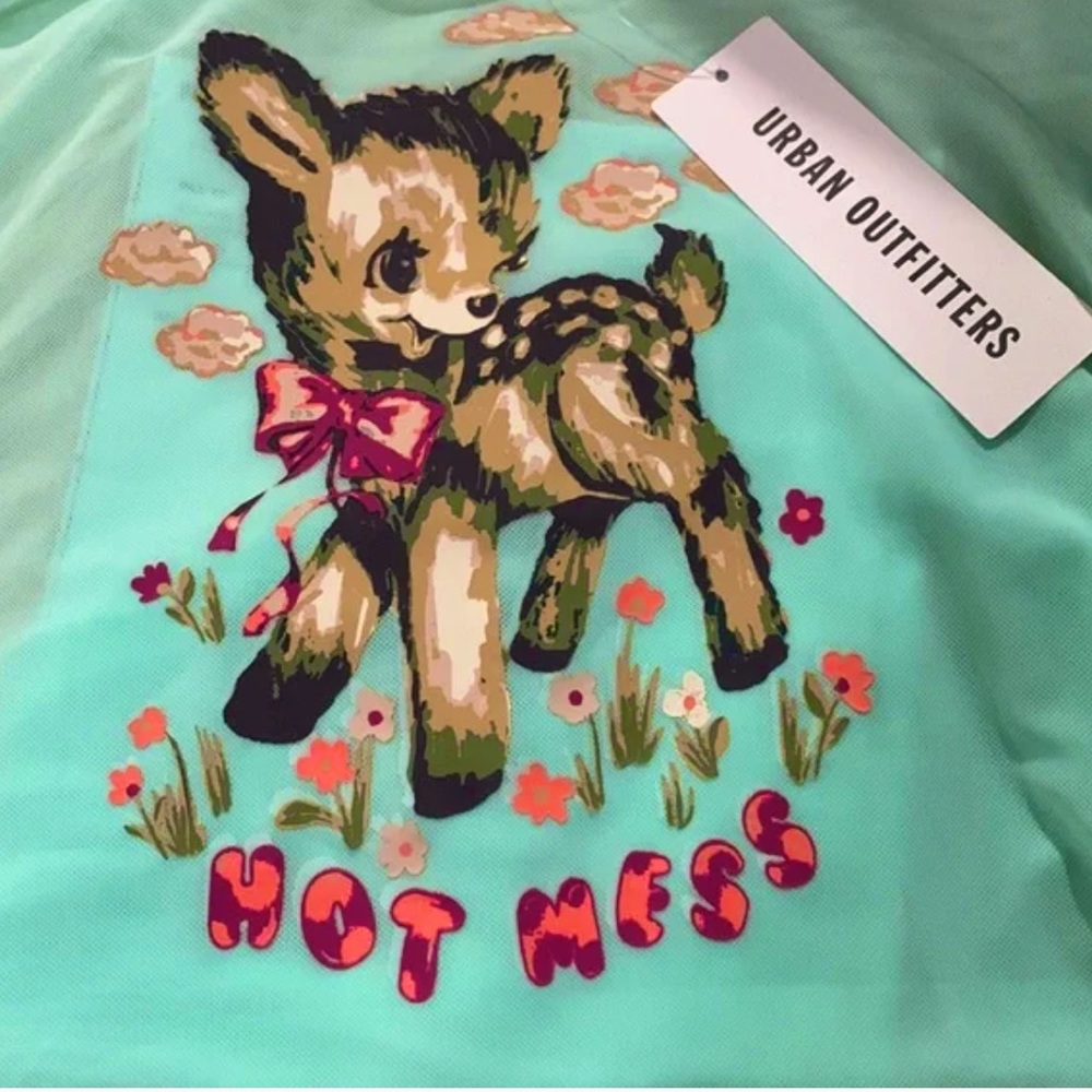 Urban outfitters hot mess fawn mesh cropped lettuce trim top. Brand new ~small~